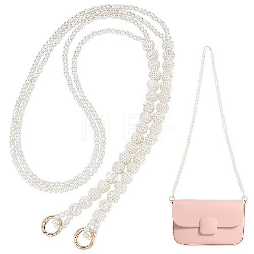   1Pc Acrylic Imitation Pearl Bead Chain Bag Handle FIND-PH0009-62B-1