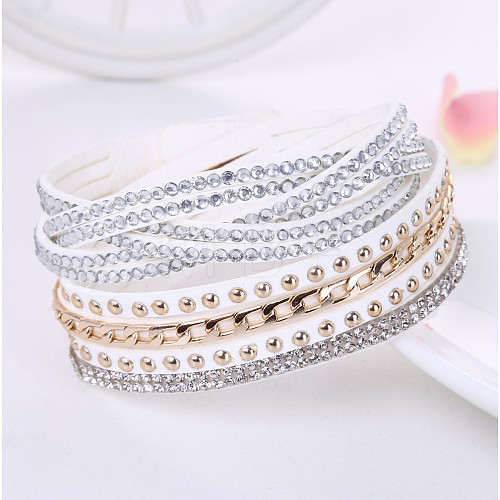 6-row Velvet Multi-strand Bracelets for Women WG11742-04-1