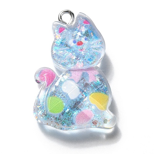 Transparent Resin Pendants RESI-Q019-01E-1