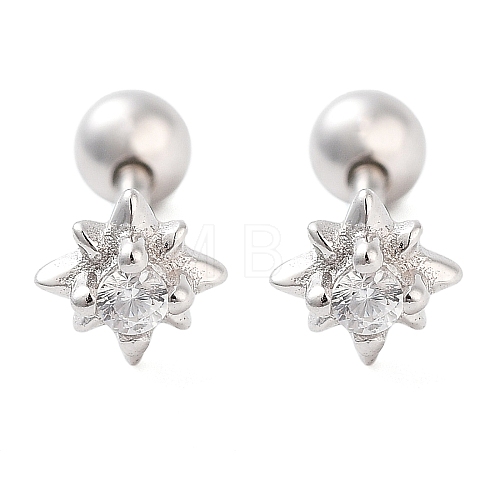 925 Sterling Silver Micro Pave Cubic Zirconia Cartilage Earrings for Women EJEW-F342-06P-1