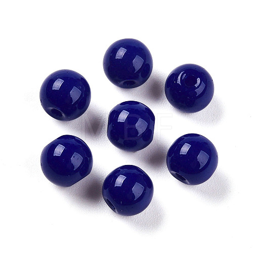 Opaque Solid Color Glass Beads GLAA-N007-6mm-A03-1