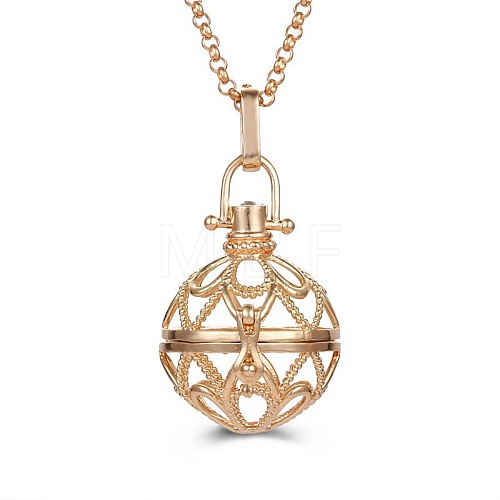 Hollow Alloy Cage Pendant Necklaces SW2952-3-1