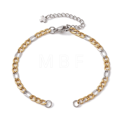 304 Stainless Steel Figaro Chain Bracelet Makings AJEW-JB01285-1