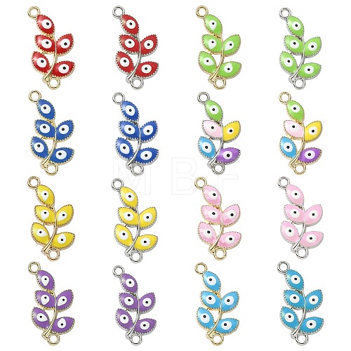 10Pcs Evil Eye Alloy Enamel Connector Charms ENAM-YW0003-56-1