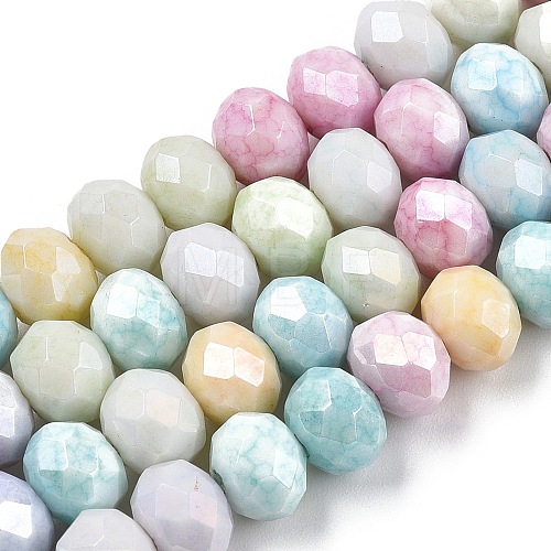 Faceted Electroplated Glass Beads Strands X-GLAA-C023-02-B01-1