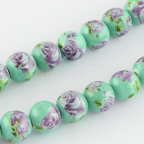 Printed Handmade Porcelain Beads X-PORC-R134-04-1