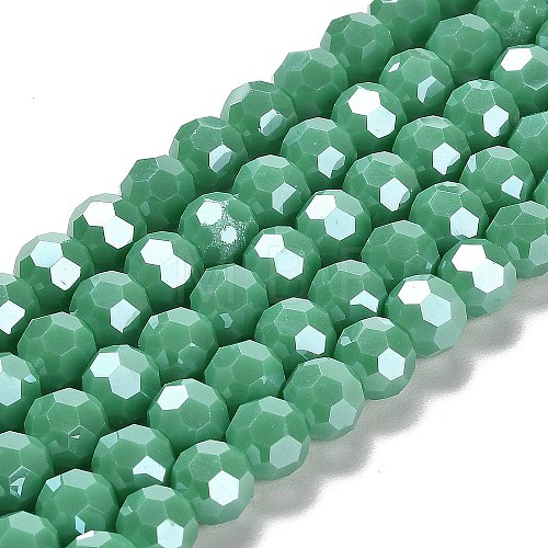 Electroplate Opaque Glass Beads Strands EGLA-A035-P8mm-A13-1