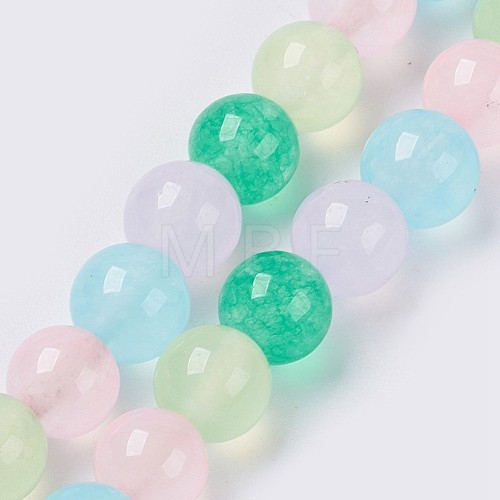 Natural White Jade Beads Strands G-G756-01-6mm-1