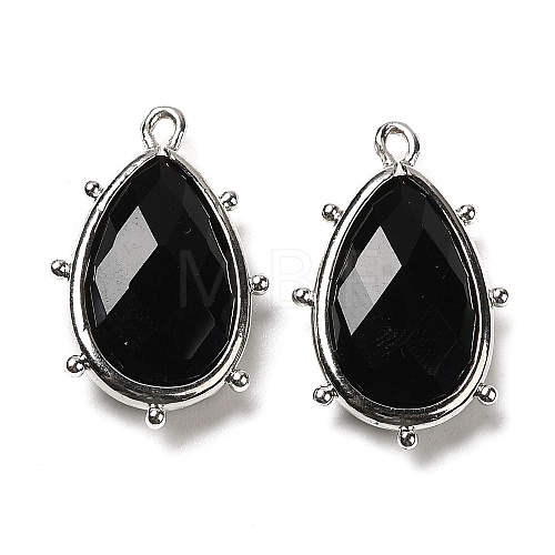 Natural Obsidian Pendants G-B009-02P-I-1