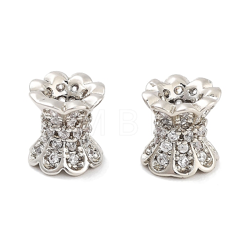 Brass Micro Pave Clear Cubic Zirconia Beads KK-P271-39A-02-1