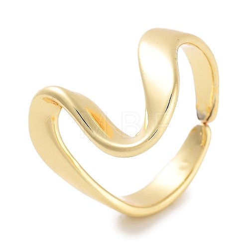 Heart Rack Plating Brass Open Cuff Rings RJEW-Z059-16G-1