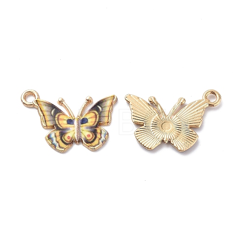 Light Gold Alloy Enamel Pendants ENAM-G210-02LG-01-1