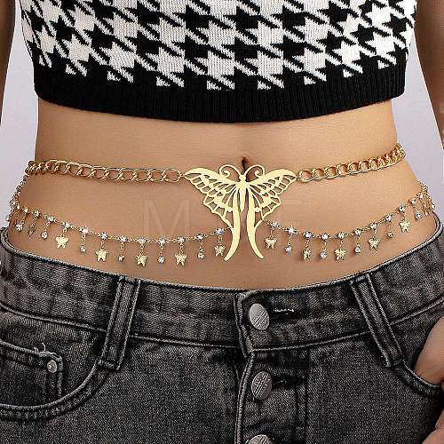 Alloy Double Layer Butterfly Tassel Sexy Waist Chains WG4FFDE-01-1