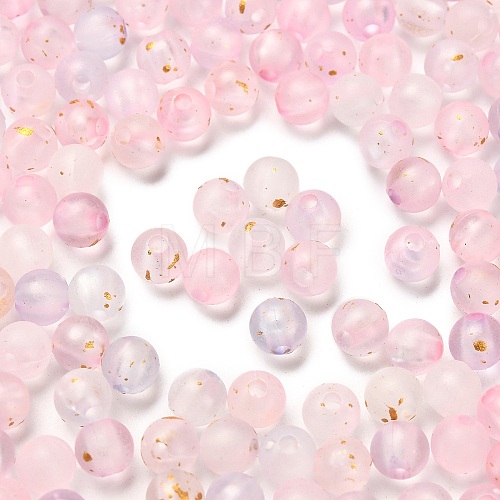 Frosted Transparent Acrylic Beads OACR-F013-12J-1