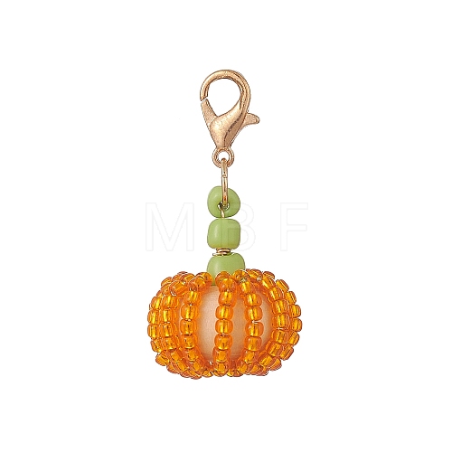 Glass Seed Beads Pendant Decorations HJEW-JM00918-1