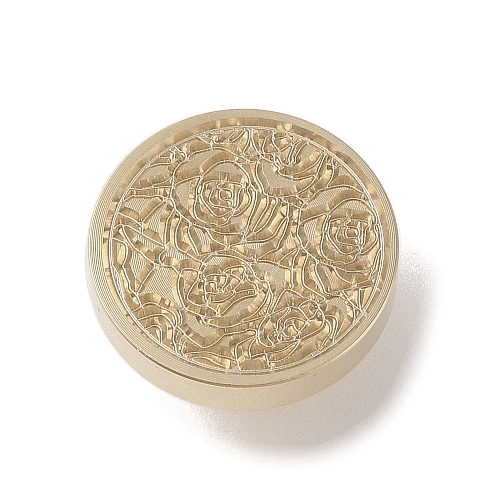 Golden Tone Wax Seal Brass Stamp Head DIY-B079-02G-23-1