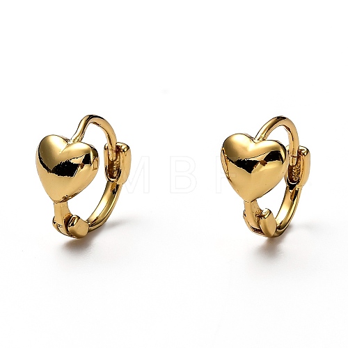 Brass Huggie Hoop Earrings EJEW-H121-08G-1