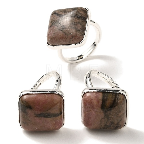 Rhodonite Adjustable Rings RJEW-H240-01S-24-1