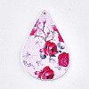 Printed Wooden Big Pendants WOOD-S051-06G-1