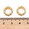 Brass Micro Pave Clear Cubic Zirconia Flower Large Hole Beads KK-A286-07G-2