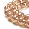 Electroplated Natural Quartz Round Beads Strands G-L598-A02-03A-4