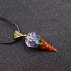 Resin with Chakra Stone Inside Pendant Necklaces FS-WG1C90E-01-1