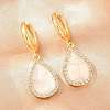 Brass Micro Pave Cubic Zirconia Hoop Dangle Earrings KK-CBA8324-11G-02-1