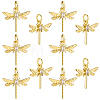 10Pcs Brass Micro Pave Clear Cubic Zirconia Pendants KK-BBC0021-84-1