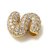 Brass Micro Pave Cubic Zirconia Beads X-KK-P290-61G-S-2