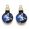 Printed Alloy Enamel Pendants ENAM-N056-178-05-2