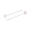 999 Fine Silver Chain Tassel Earring Thread for Girl Women EJEW-I260-44P-1