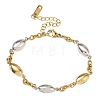Two Tone Horse Eye 304 Stainless Steel Link Bracelets for Women BJEW-A169-13GP-4