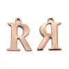Ion Plating(IP) 304 Stainless Steel Alphabet Charms STAS-H122-R-RG-1