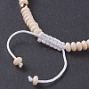 Natural Fossil Braided Bead Bracelets BJEW-O175-C12-3