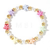 Random Color Acrylic Five-pointed Star Pearl Copper Bead Bracelet Sweet Lady Jewelry SY6165-1