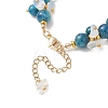 Brass & Natural & Synthetic Mixed Gemstone Chip & Round Beads Bracelets for Women BJEW-JB13151-02-4
