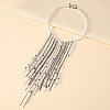 Black & White Round Plastic Pearl Waterfall Fringe Party Statement Bib Necklaces for Women WG6B067-01-3