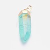 Faceted Dyed Natural Quartz Pointed Pendants G-F569-06-3