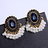 Oval Alloy & Rhinestone Chandelier Earrings FS-WG1A981-04-1