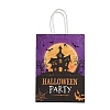 Halloween Paper Haunted House/Castle Printed Tote Bags ABAG-P015-05B-2