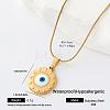304 Stainless Steel Enamel Evil Eye Pendant Necklaces for Men Women KO5396-2-1