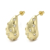 Brass with Cubic Zirconia Stud Earrings EJEW-G381-01G-1