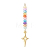 Natural Freshwater Shell Dyed Rondelle Beaded Big Pendants PALLOY-JF04743-1