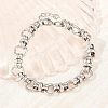 304 Stainless Steel Ring Link Chain Bracelets for Women Men BJEW-H643-10P-1
