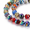 Electroplate Transparent Glass Beads Strands X-EGLA-N006-031-A01-3