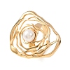 304 Stainless Steel Shell Beads Cuff Open Rings for Women RJEW-E301-01F-1