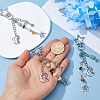 3Pcs Star & Moon Alloy & Gemstone Chips Pendant Decorations BJEW-DC0001-31-3
