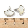 Natural Shell & Brass Gingko Leaf Charms KK-P275-06P-3