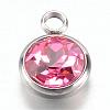 304 Stainless Steel Glass Rhinestone Charms STAS-G082-11-1