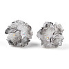 Polymer Clay Rhinestone Beads with Embossed Resin Roses RESI-T059-04B-1